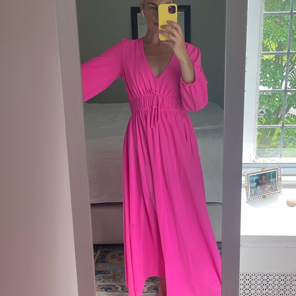 Vintage Hot Pink Empire Waist Dress